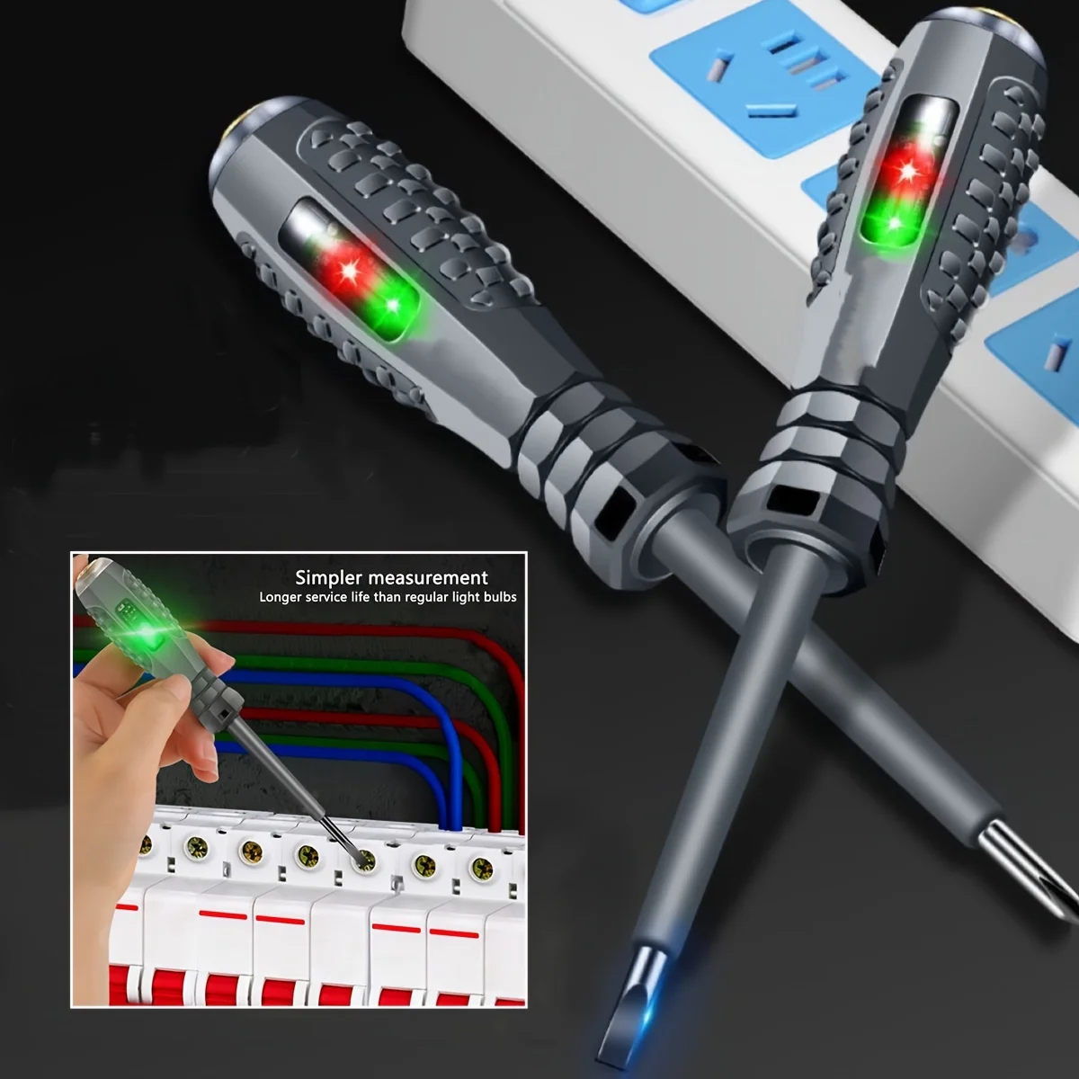 Multifunktion aler Elektriker Tests ch rauben dreher Wechselstrom berührungs los Induktion stest Stift Spannungs prüfer 70-600V rot grün Induktion lichter Image