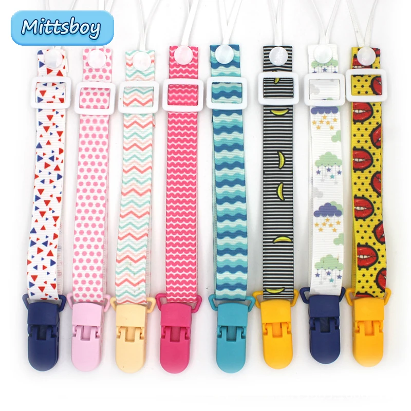 Feste Taste Baby Schnuller Clips Ketten Band Schnuller Schnuller Halter Ketten Anti-drop Schnalle Riemen für Schnuller Baby Fütterung geschenk Image