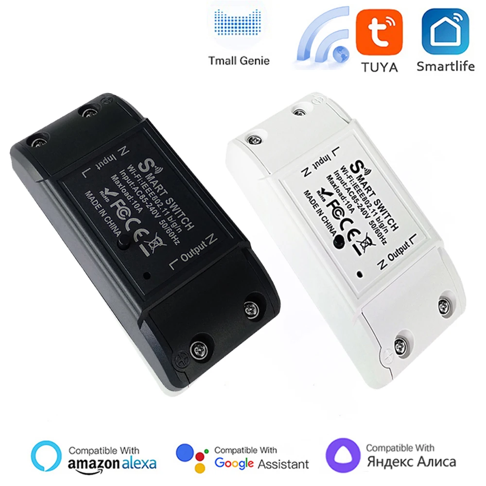 Tuya WiFi Schalter DIY MINI Smart Home Schalter Relais Modul Smart Leben APP Drahtlose Stimme Fernbedienung Timer Schalter Alexa Image