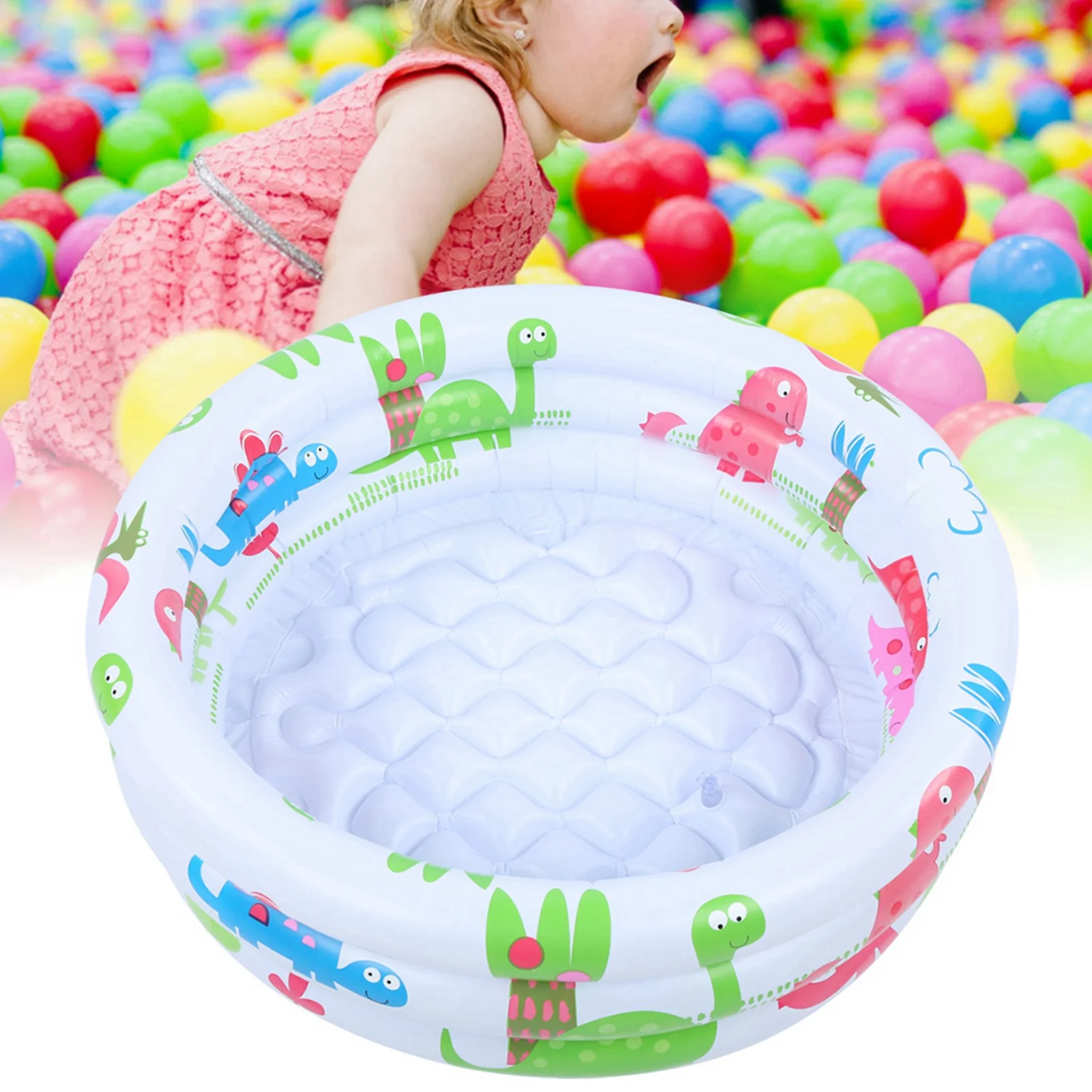 60 cm/3,6 Zoll mit umweltfreundlichem PVC-Material, Babybecken, aufblasbarer kleiner Pumppool, verschleißfest, für Babys, Kindertraining Image