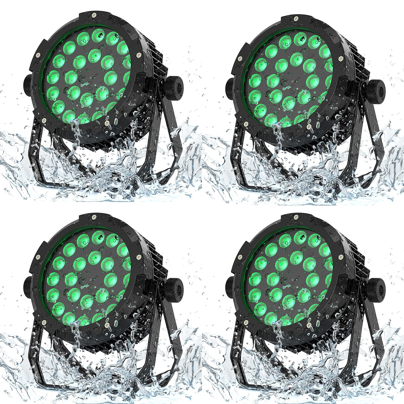 U'King 4PCS RGBWA + UV 6IN1 Par Licht Wasserdicht 24x15W LED Bühne Licht DMX512 Strobe wirkung DJ Licht für Disco Party Leistung Image