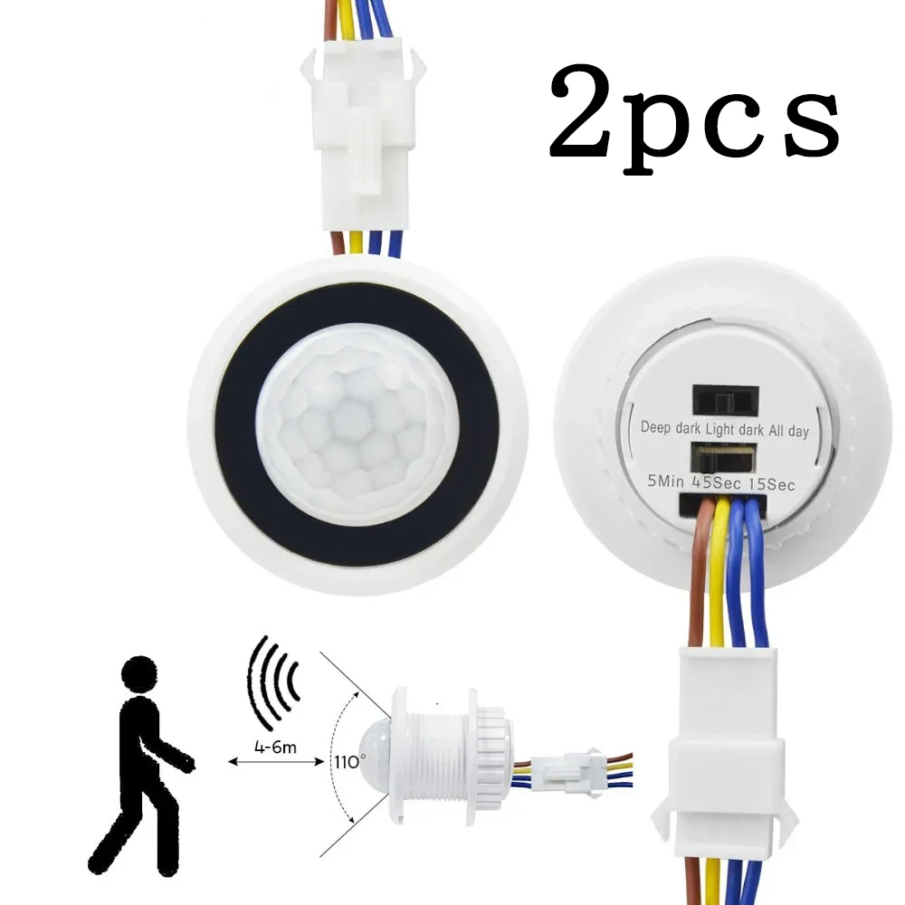 Bewegungsmelder-Lichtschalter, 220 V, 110 V, Pir-Anwesenheitssensor für Beleuchtung, Zeitverzögerung, Anpassung der Bewegungsmelder, Lampe, automatischer Schalter