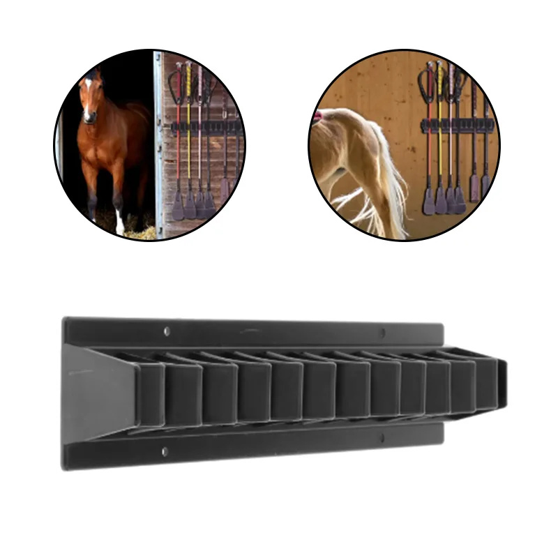 An der Wand montierte Ställe für Reiten, Peitschenhalter, Reithalterung für bis zu 12 Peitschen, Zubehör für Reitausrüstung Image