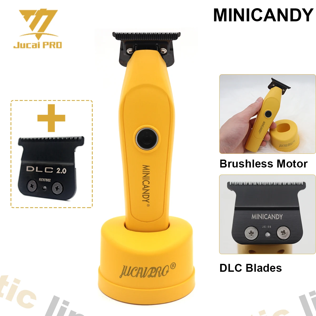 JUCAI MINICANDY JC-08 Professioneller Herren-Haarschneider, DLC-Klinge, bürstenloser Motor mit Basisladegerät, Haarschneider-Finishing-Maschine Image
