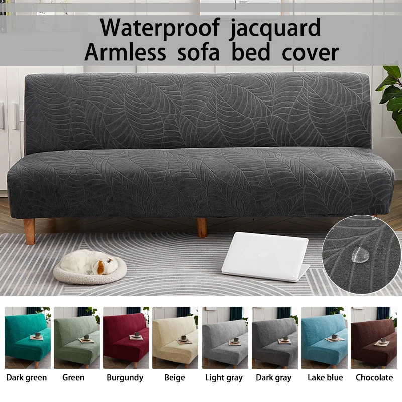 Armloser Schlafsofabezug, Jacquard-Handwerkskunst mit Blattmuster, wasserdichter Effekt, kratzfestes Textil für Haustiere Image