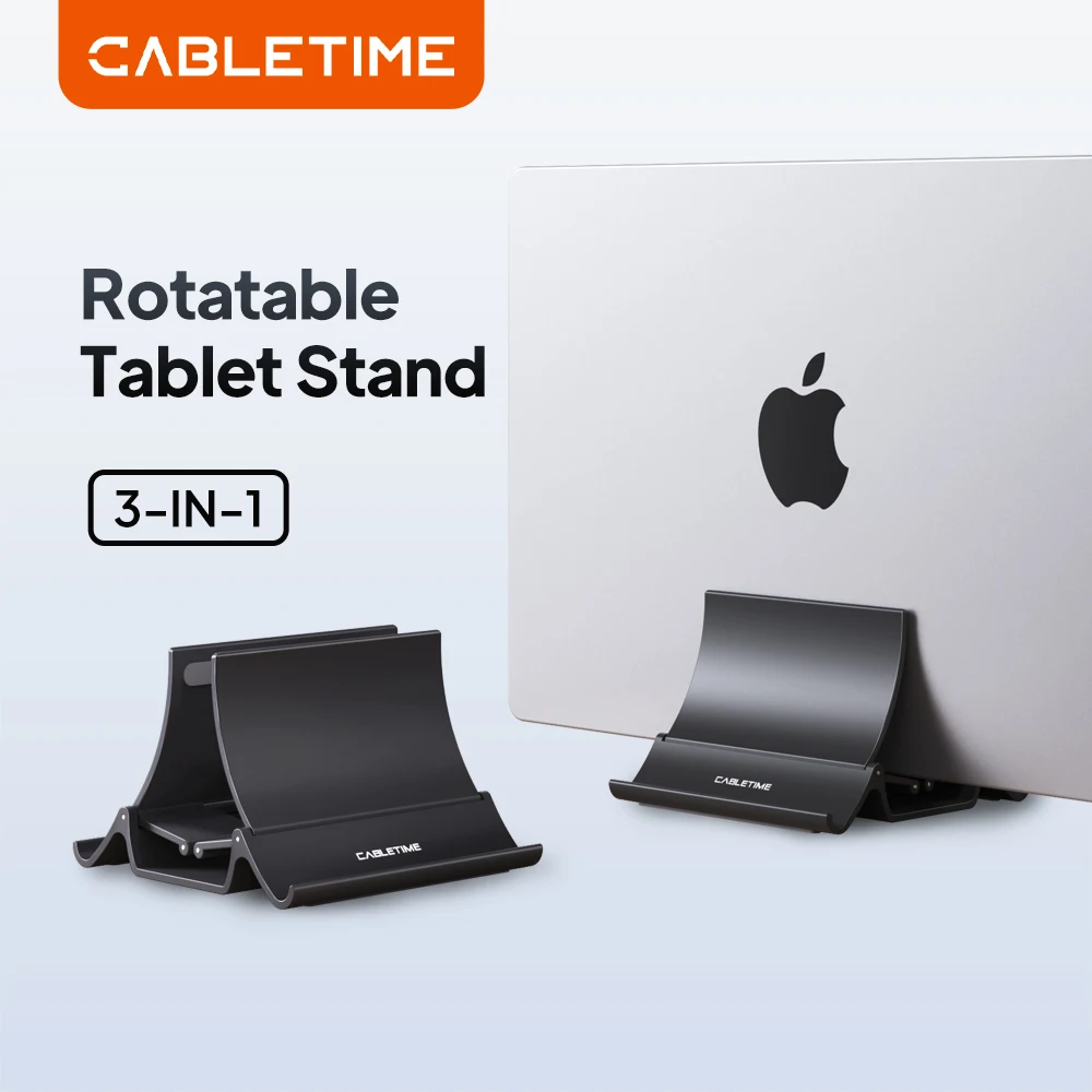 CABLETIME Vertikaler Laptop-Ständer, schrumpft automatisch, platzsparend, multifunktionaler Tablet-Ständer für MacBook Surface iPad Phone Image