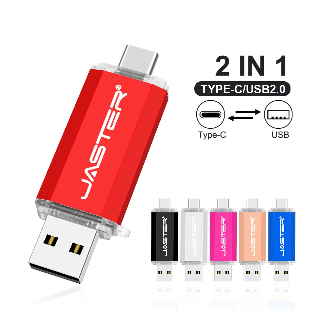 JASTER Pendrive Typ C OTG USB-Flash-Laufwerk 128 GB 64 GB 32 GB 16 GB 8 GB 4 GB Memory Stick 2.0 Pendrive High Speed für Typ-C-Geräte