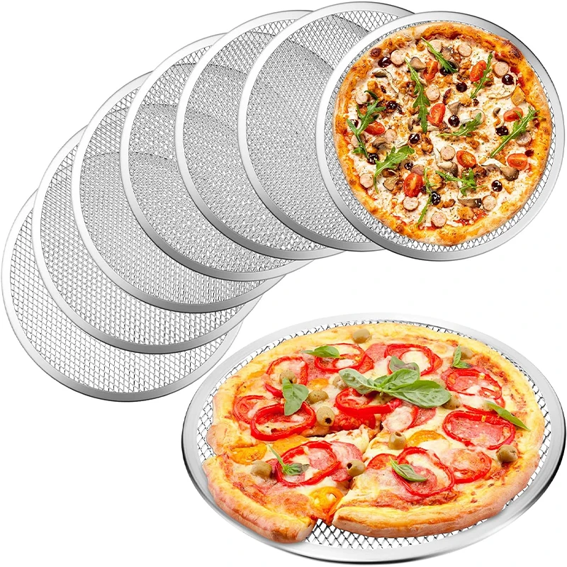 Runde Pizzapfanne aus Aluminiumlegierung mit Löchern, 20,3/10/12/14 Zoll, antihaftbeschichtete Pizza-Backscheibe für Backofen für das Backen im Restaurant zu Hause Image