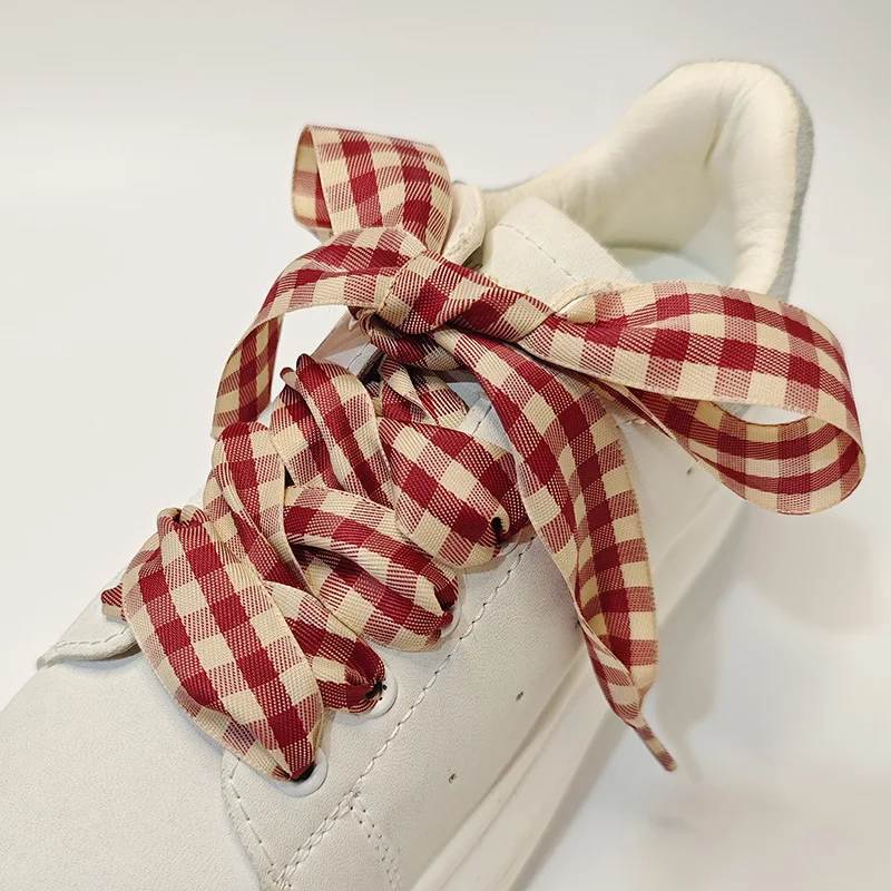 2,5 cm Breite Gitter-Schnürsenkel im britischen Stil, trendige bunte Schnürsenkel, Beauty DE Trainingsschuhe, lässige Sport-Lederschuhe, Schnürsenkel