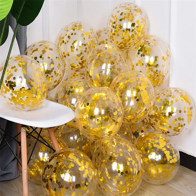 Gold Silber Konfetti Luftballons Glitzer Pailletten Globos Helium Ballon Geburtstag Party Halloween Weihnachten Party Hochzeit Dekorationen Image