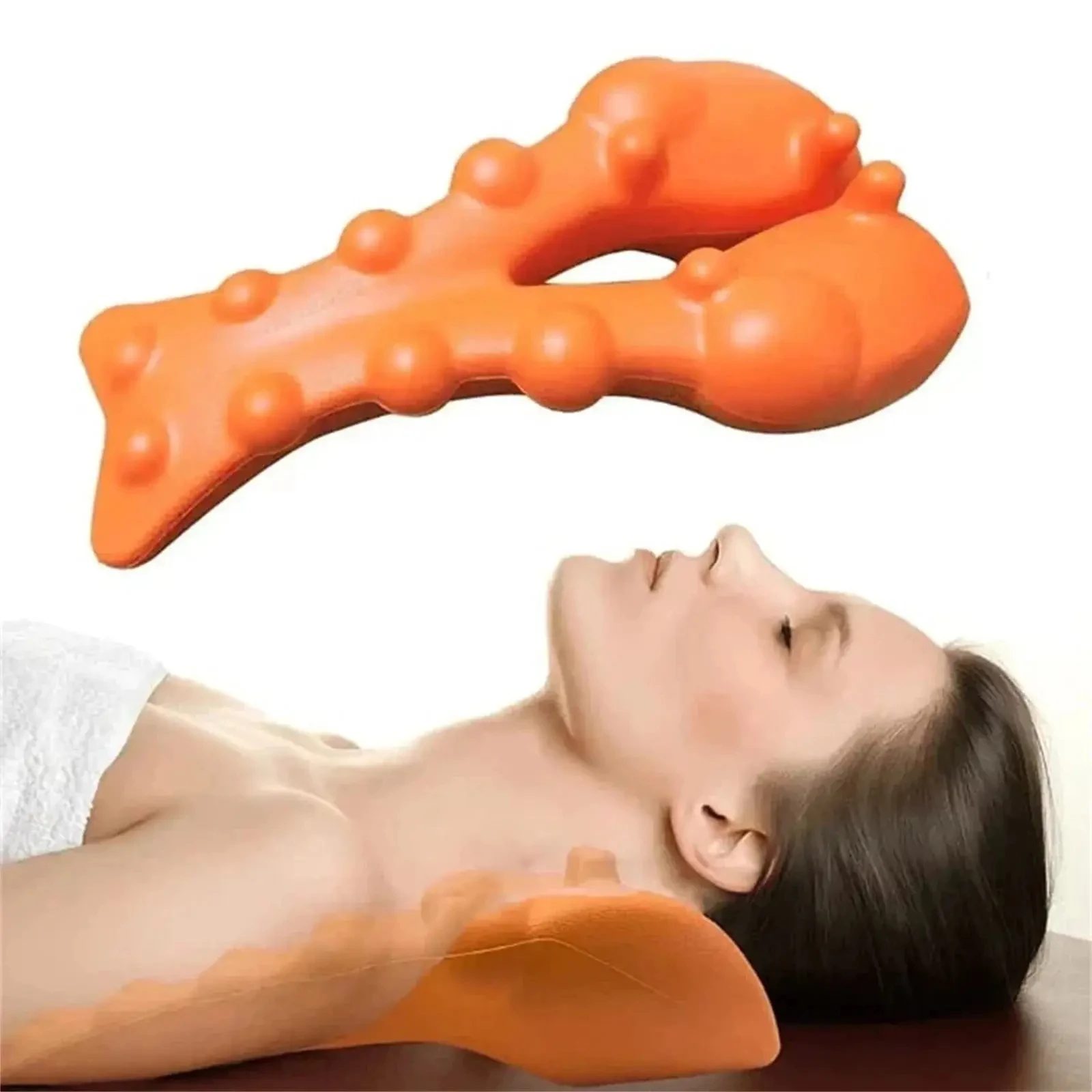 Zervikales Traktionsgerät, Nackenstrecker, Massagegerät für Nacken- und Schulterstrecker, Triggerpunkt-Massagegerät, Nackenstützgerät Image