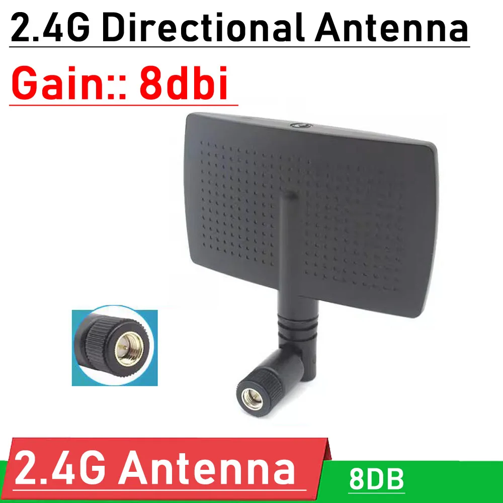 2,4 G WLAN-Antenne, 2,4 GHz, gerichtete flache Antenne, Verstärkung: 8 dBi SMA für IEEE 802.11 WLAN-Router, Bluetooth-HF-Verstärkerantenne Image