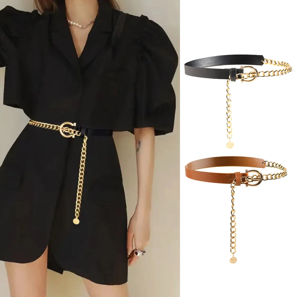 Neue mode persönlichkeit frauen gürtel mehrschichtige metall taille kette kombination anhänger sexy eleganten gürtel Image