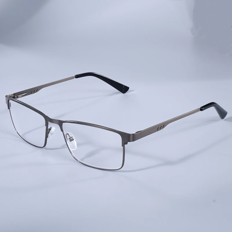 Neue Anti Blau Licht Lesebrille Männer Platz Oversize Metall Brillen Rahmen +75 + 125 + 175 + 225 + 275 + 350 + 400 Image