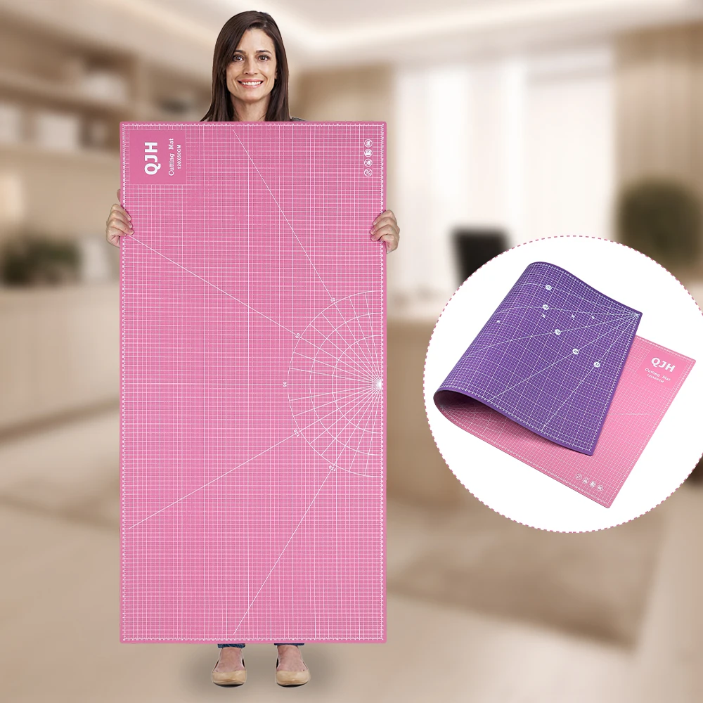 120 x 60 cm PVC-Schneidematte für Heimwerkerarbeiten – rotierende Schneidematte, doppelseitiges Bastel-Schneidebrett zum Nähen und Schnitzen aus Kunstleder Image