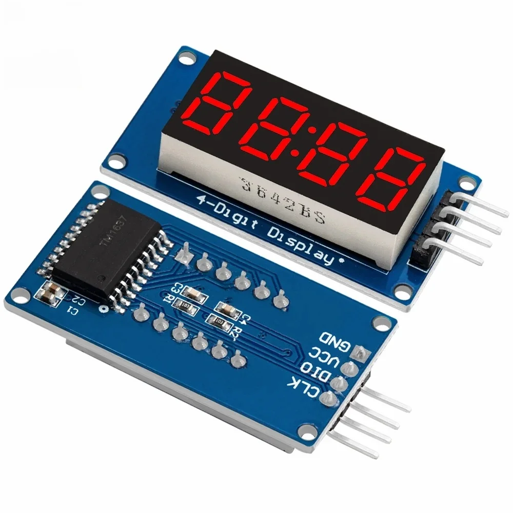 TM1637 LED-Anzeigemodul für Arduino 7 Segment 4 Bits 0,36 Zoll Uhr RED Anode Digital Tube Four Serial Driver Board Pack Image