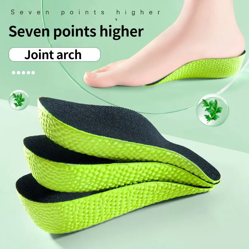 1 Paar höhenvergrößernde Einlegesohlen für Männer und Frauen, Schuhe, Plattfüße, Fußgewölbeunterstützung, orthopädische Einlegesohlen, Turnschuhe, Fersenlift, halbe Schuhpolster Image