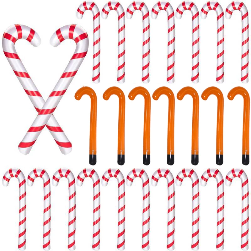 90cm Weihnachten PVC aufblasbare Ballon Rohr Spielzeug Kinder aufblasbare Zuckers tange Luftballons Innen und Außen Urlaub Dekoration Requisiten Image