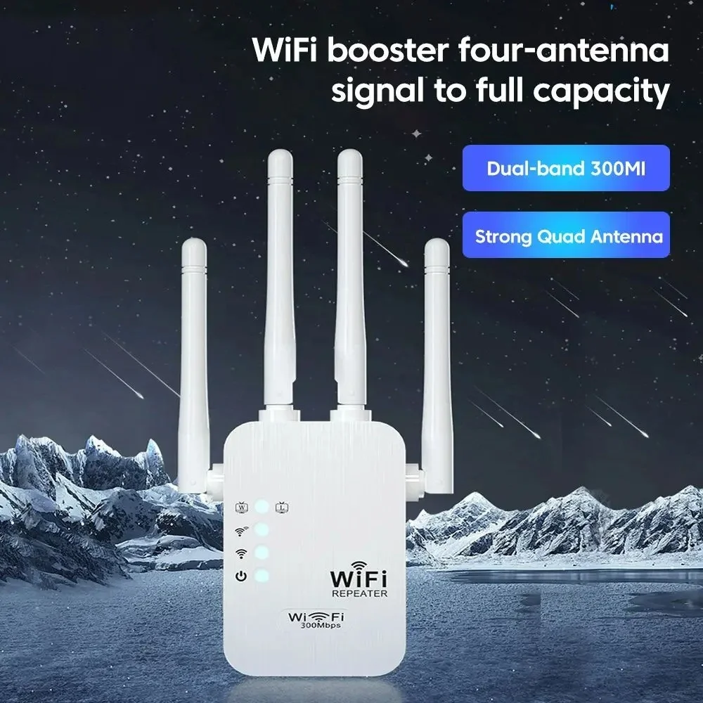 300Mbps Wireless WiFi Repeater Extender Signal Booster Dual Band 2,4G 802,11 ac bgn Gigabit Verstärker mit EU UNS Stecker WPS Rout Image