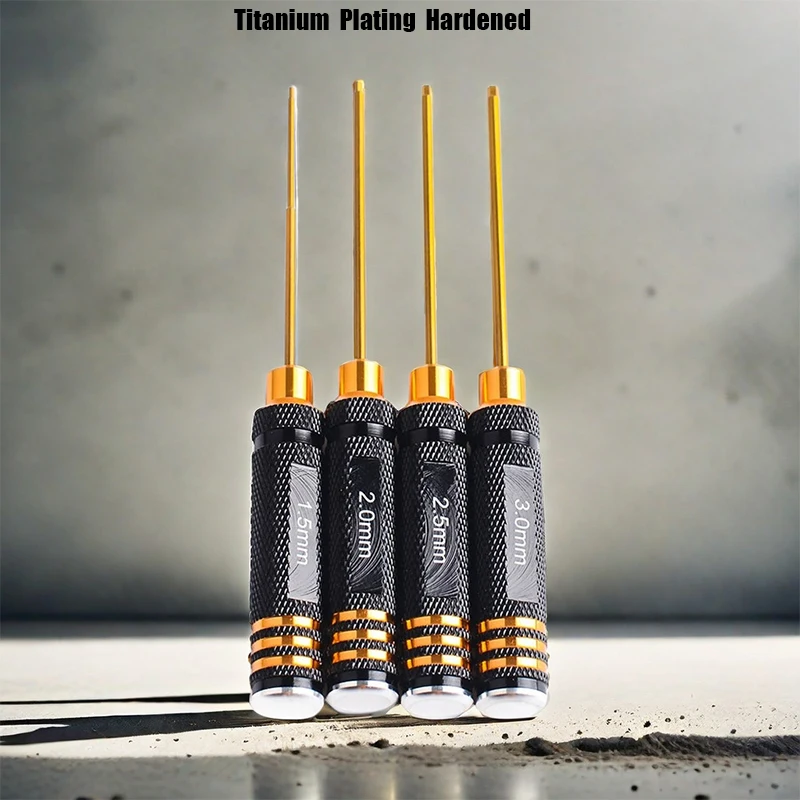 1 Satz RC-Werkzeuge Sechskant-Schraubendreher-Set Titan beschichtung gehärtet 1,5 2,0 0, 5 2,5mm Schrauben dreher Sechs kant schlüssel für RC-Hubschrauber Autos pielzeug Image