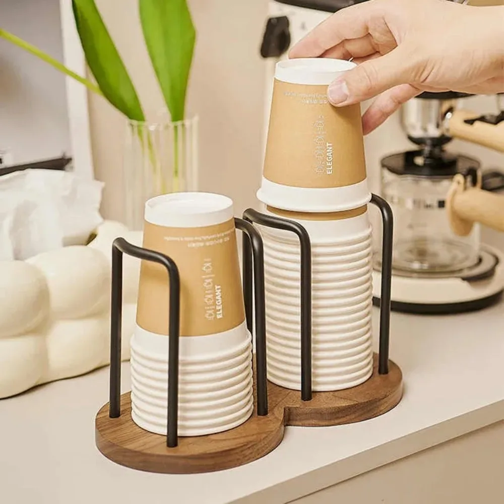 Neue Becher Display Stand Home Organizer Luxus Einweg Tasse Lagerung Halter Wasser Tee Tassen Spender Rack Regal mit Längeren Stick Image