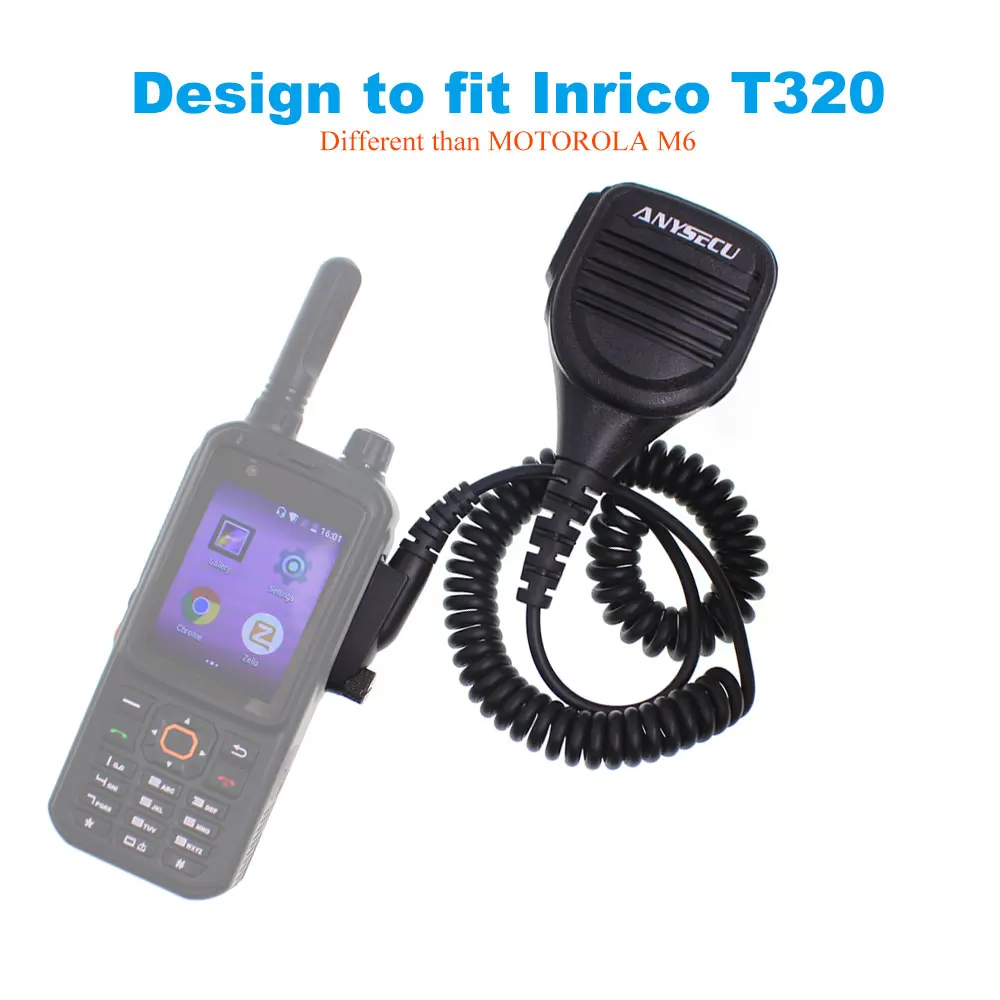 Anysecu mikrofon für 4g netzwerk radio inrico t320 a420s s100 s200 android poc handy walkie talkie Image