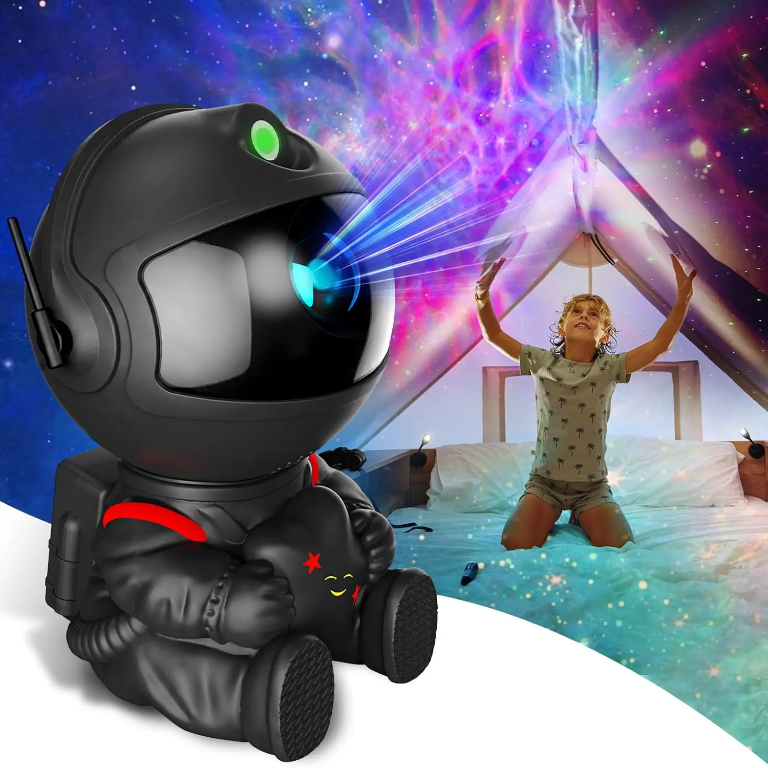 Astronauten-Sternprojektor-Lampe, Geeignet für Mehrraumdekoration, Ein Tolles Geschenk und Perfektes Sternenhimmel-Nachtlicht fürs Schlafzimmer