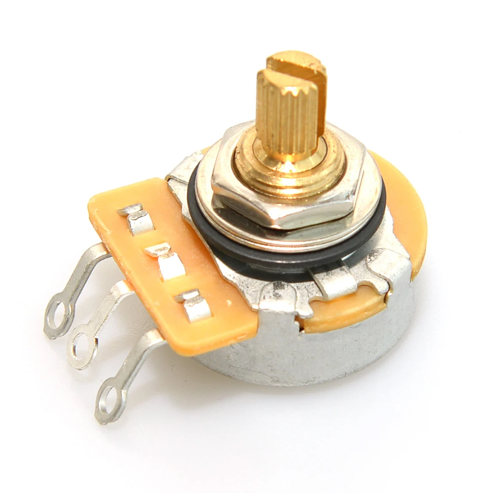 1 PCS Messing Split Welle Potentiometer 450G 250 K/500 K Töpfe Für Elektrische Gitarre und Bass Ton volumen Teile Image