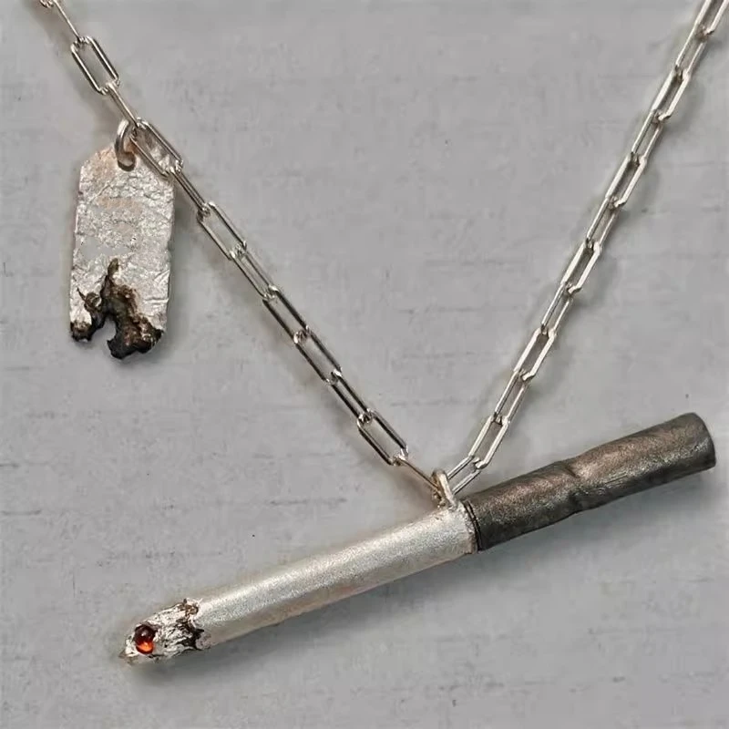 Punk Persönlichkeit Charm Anhänger Halskette für Männer Frauen Punk Einsame Zigaretten Halskette Hip Hop Schmuck Zubehör Geschenke