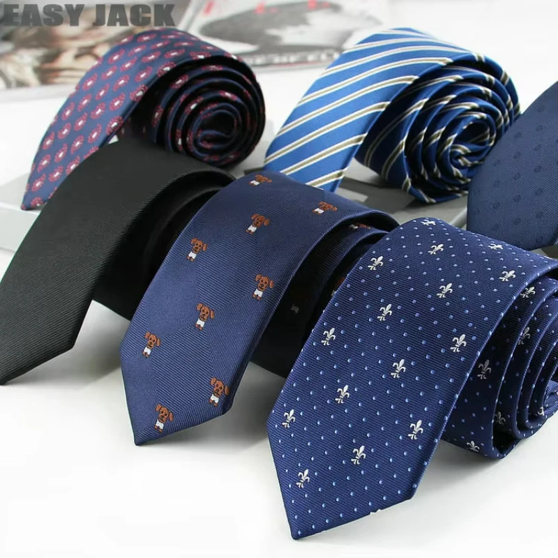 Neue 6 cm Gestreifte Dot Krawatte Business Casual Seide Luxus Herren Krawatten Hochzeit Party Krawatte Formale Dünne Schmale kleid Krawatte Image