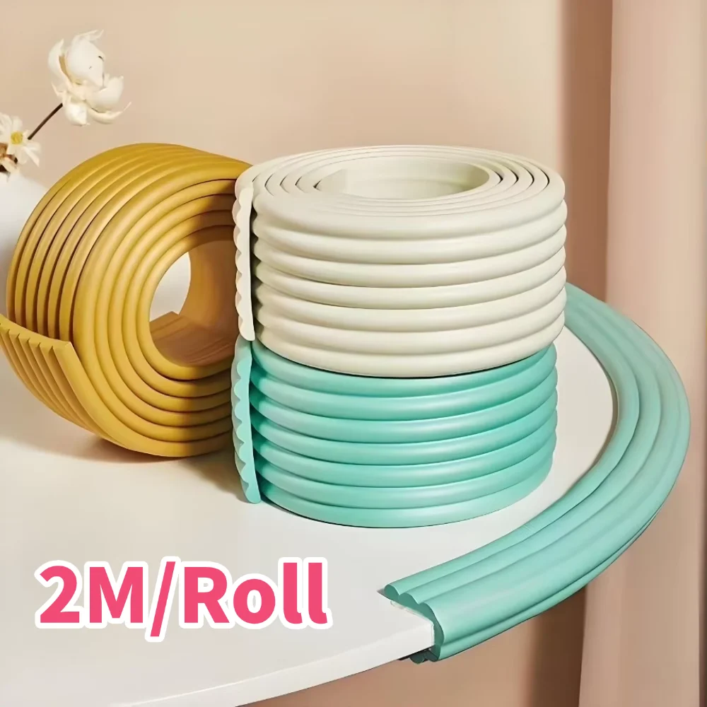 2M Sicherheitsschutzstreifen Tisch Schreibtisch Kantenschutzstreifen Eckenschutz Möbelecken Kinder Sicherheitsschaumschutz Image