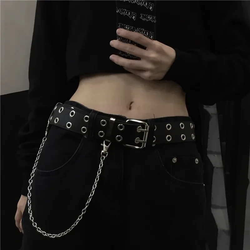 Mode Legierung Frauen Gürtel Kette Luxus für Echtes Leder Neue Stil Pin Schnalle Jeans Dekorative Damen Retro Dekorative Punk Image