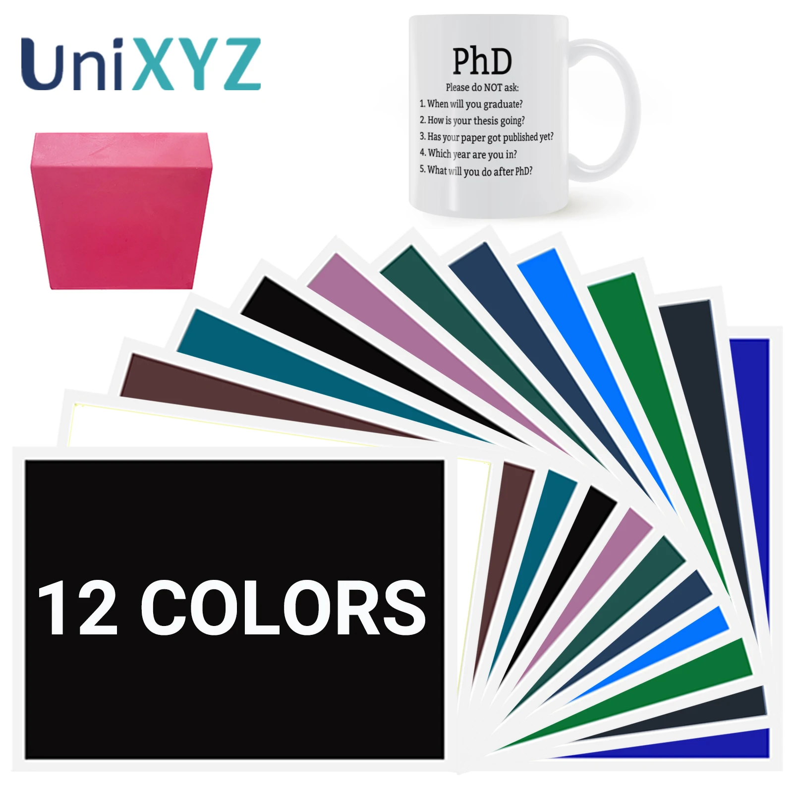 12 Farben Laser-Gravur-Markierungspapier für CO2-Faser-UV-Laser-Gravur- und Schneidemaschinen für Keramik, Glas, Stein, Fliesen Image