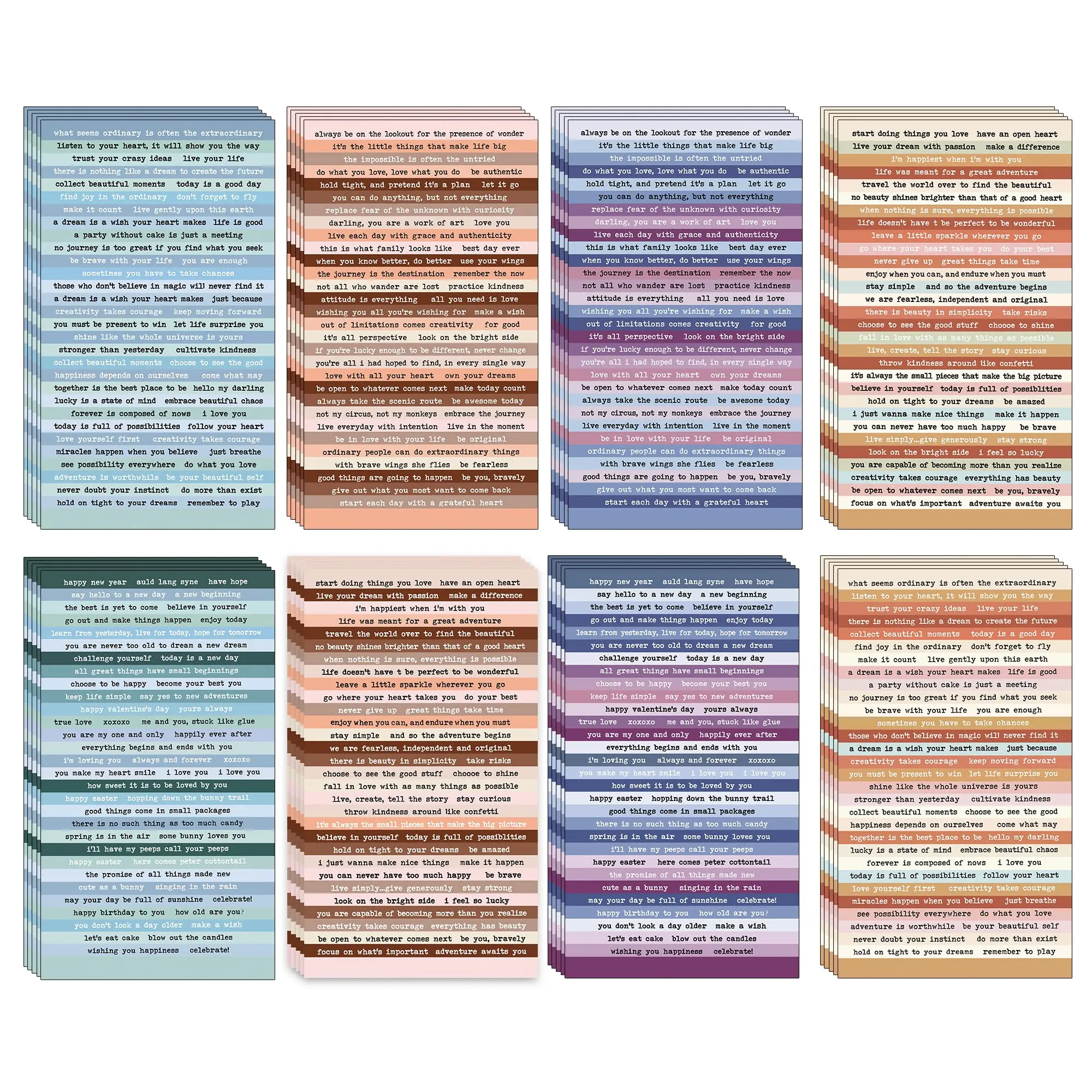 8 Blatt bunte kleine Sprechaufkleber, inspirierende Zitataufkleber für Journaling, Sammelalbum, Stimmungsaufkleber für DIY-Handwerk Image