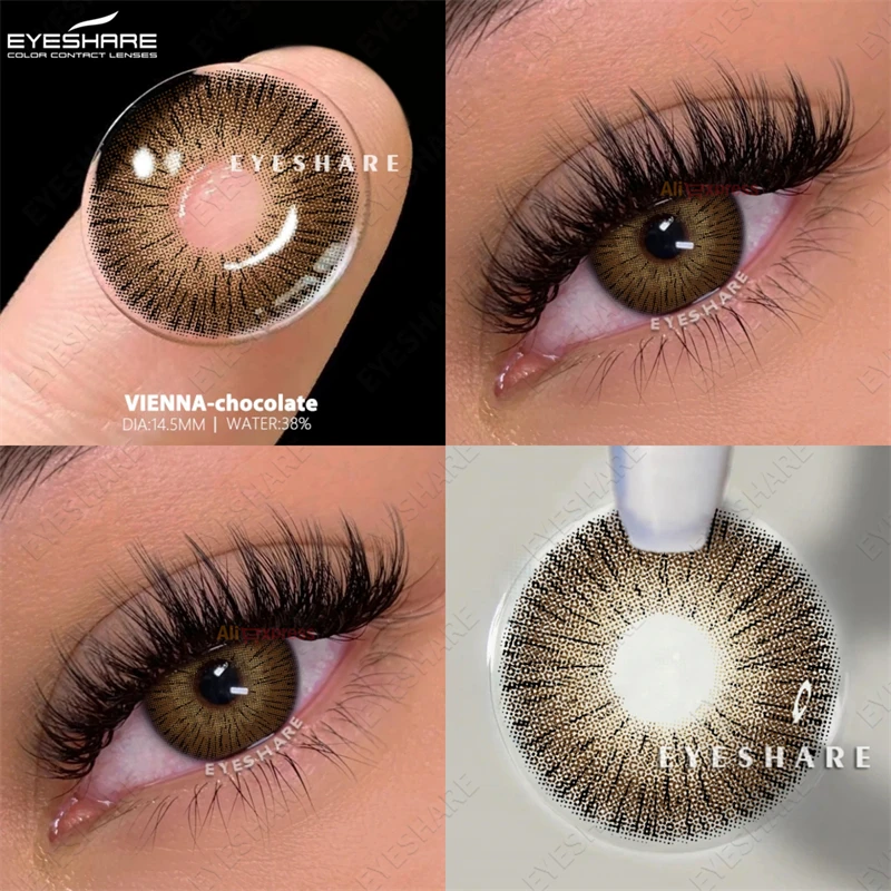 EYESHARE 1 Paar natürliche farbige Kontaktlinsen für Augen, Schokoladenlinsen, modische graue Kontaktlinsen, jährliche Farb-Augenkontakte Image