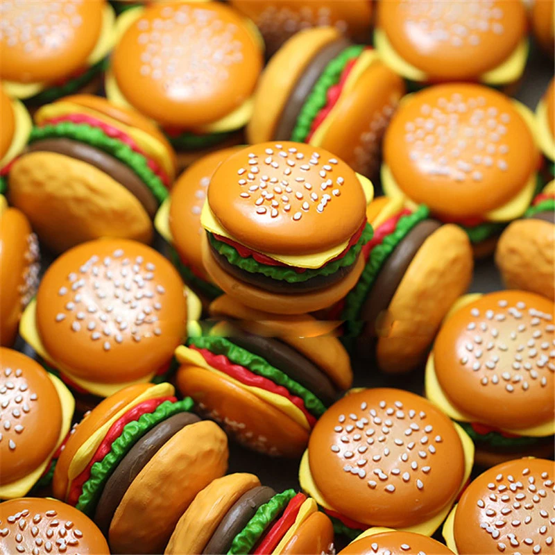 4 Teile/satz Mini Simulation Lebensmittel Hamburger Für Kinder Puppe Zubehör Pretend Play Küche Spielzeug Puppenhaus Miniaturen DIY Dekoration Image