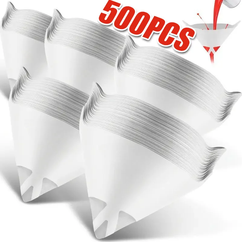 10-500PCS Auto Einweg Papier Filter 190 Mesh Reinigung Sieben Tasse Farbe Spray Mesh Konische Nylon Mikron papier Trichter Werkzeuge Image