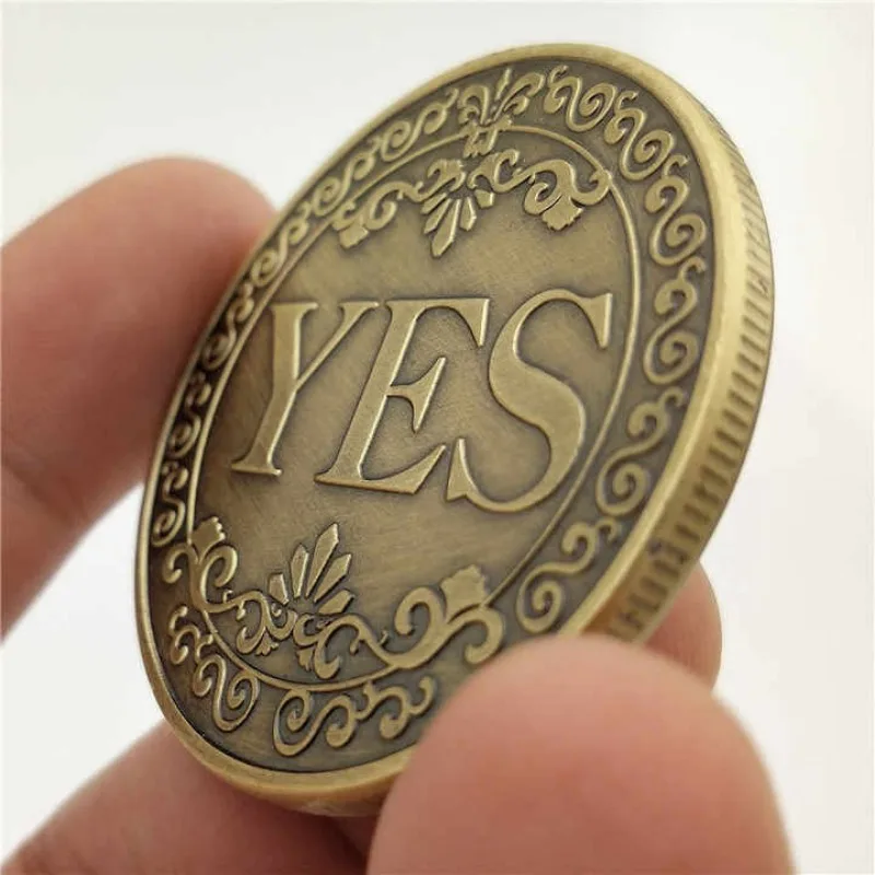 JA KEINE Entscheidungsmünzen, magische Münzsammlungen, viel Glück, Vintage, antike Bronze, Wunsch-Glücksmünze, US-Münzen, Gedenk-Goldmünzen Image