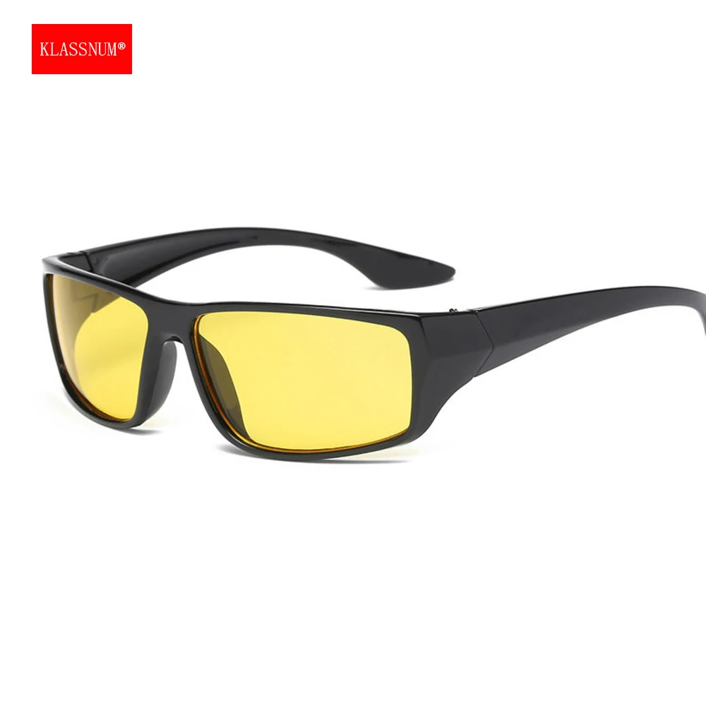 KLASSNUM Klassische Nachtsichtbrille für Herren, blendfrei, gelbe Linse, Sonnenbrille, Damen, Nachtfahrbrille, UV400, 2026, neu Image