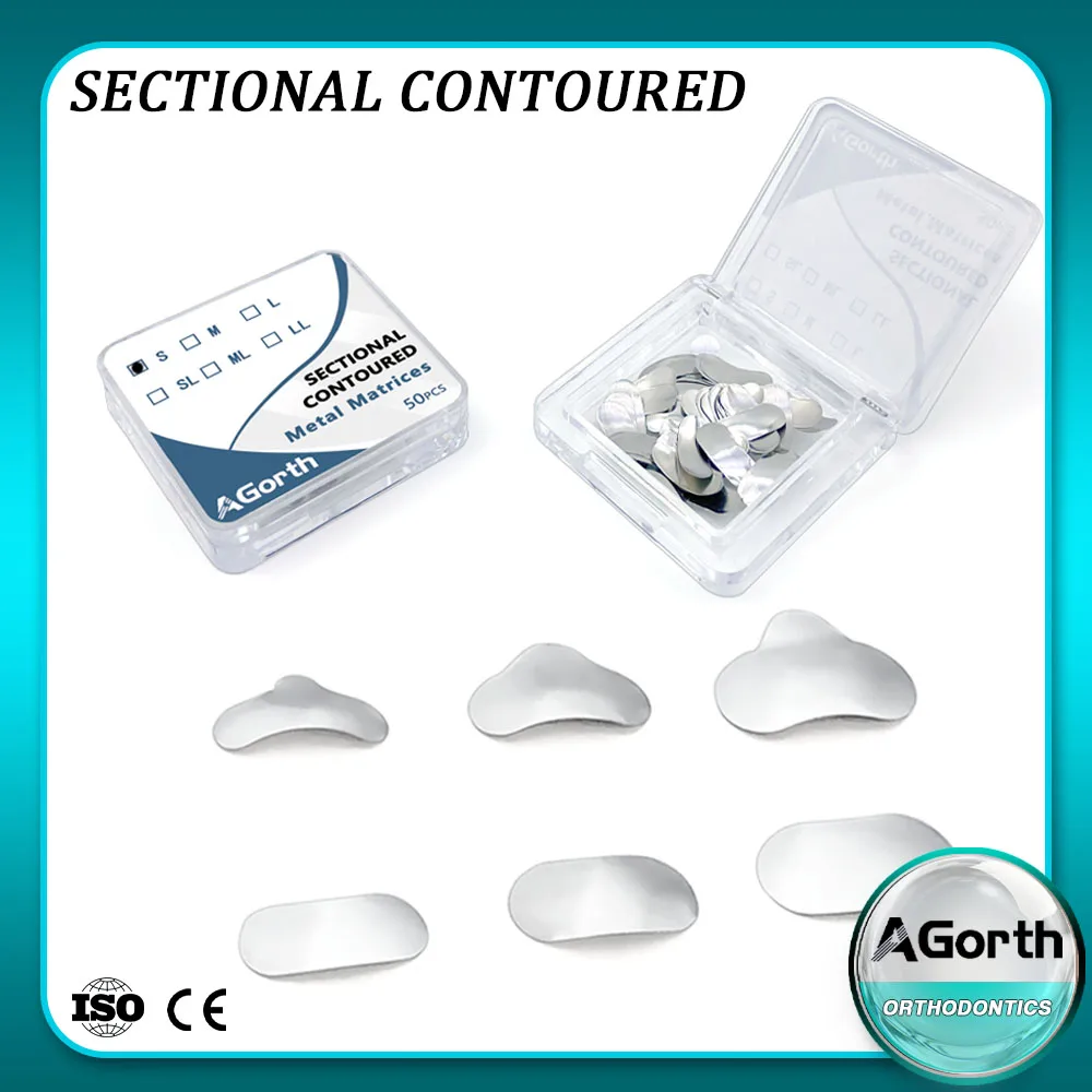 50Pcs Dental Schnittmatrix Konturierte Matrizen Metall Matrix Bands Für Zähne Ersatz Zahnarzt Werkzeuge Image