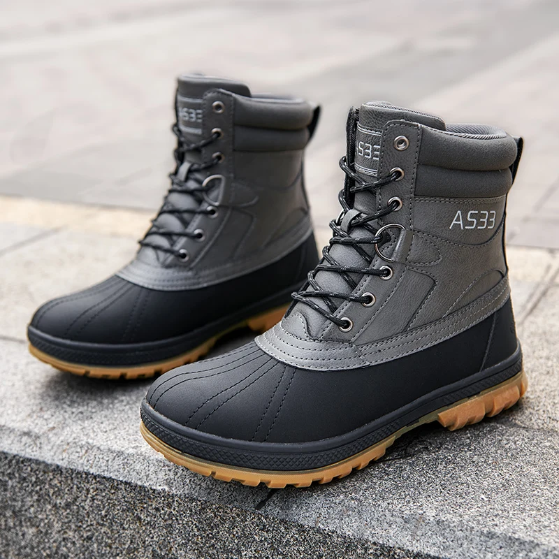 Plus Größe 47, Outdoor-Männerstiefel, Winter-Schneestiefel für Herren, Training, Arbeitsstiefel, wasserdicht, rutschfest, warm halten, Winterschuhe