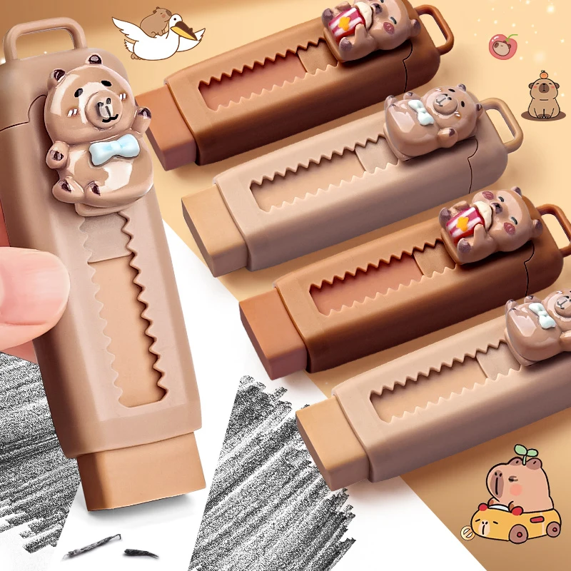 Kawaii Briefpapier Ästhetisches Briefpapier Bürobedarf Schulartikel Geschenk für Kinder Radiergummi Niedlicher Capybara-Radiergummi Niedlicher lustiger Gummi Image