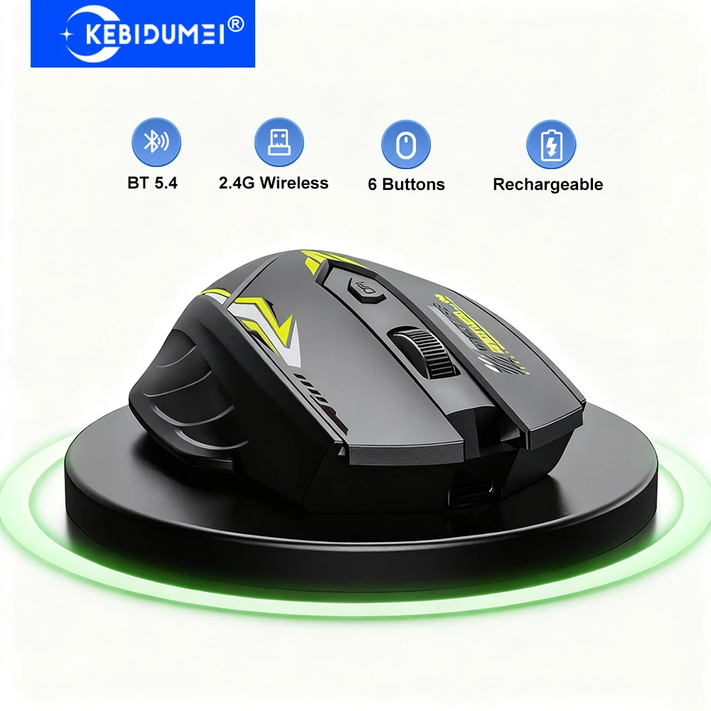 Bluetooth 5,4 Maus Dual-Modus 2,4G Drahtlose Maus 6 Tasten Gaming Maus Büro Stille Mäuse Wiederaufladbare Maus für PC Laptop Image