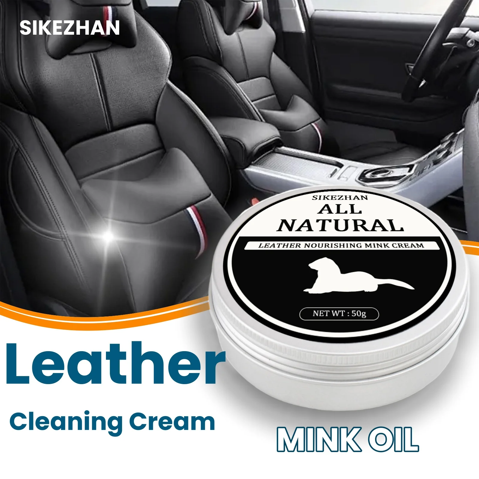 Auto Leder Reinigungscreme Sitz Wartung Pflege Öl Leder Restaurierung Nerz Öl Creme Leder Sofa Auto Innen Polieren Image