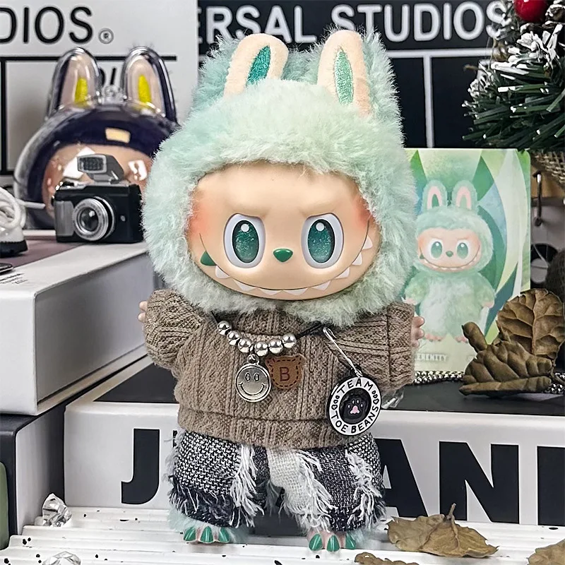 Nur Kleidung eignen sich für Labubu Trendy Hip-Hop Casual Sweaters One Two Three Generations of LABUBU Doll Pendant Clothes