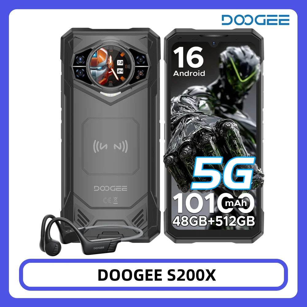 DOOGEE S200 X 5G Robustes Telefon 48 GB 512 GB 6,72 Zoll FHD+ 120 Hz MTK-Abmessung 7050 10100 mAh Akku Android 16 NFC-Smartphone Image