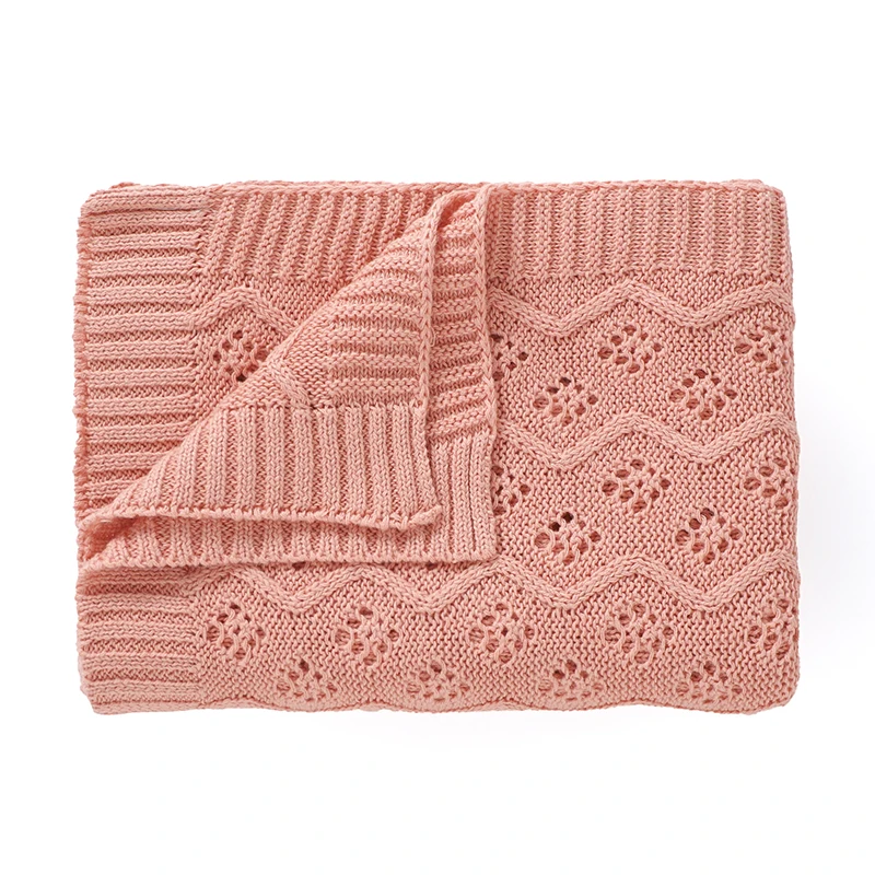 100*80 cm Baby Decken Baumwolle Gestrickte Neugeborenen Jungen Mädchen Weiche Schlafen Abdeckungen Zeug für Kinderwagen Bettwäsche Infant empfang Quilts Image