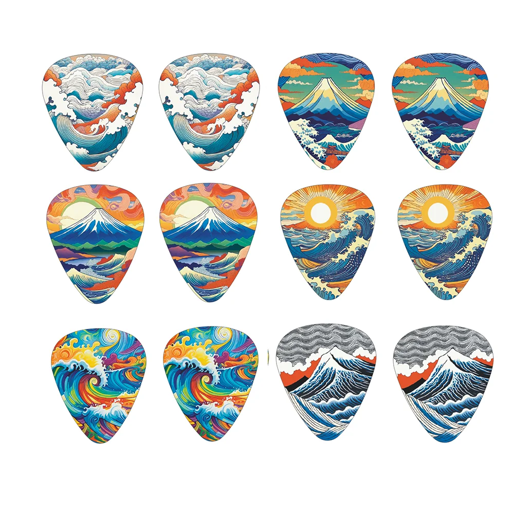 Neue 0,46/0,71/1,0 Mm 12 teile/satz Gitarre Paddel Cartoon Paare Akustische Gitarre Picks Musical Instrument Zubehör Pick gitarre Image