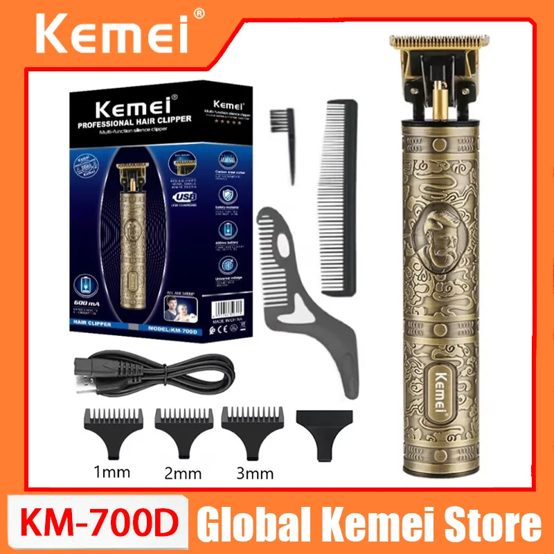 Kemei KM-700D Professioneller Haarschneider für Friseure, Retro-Buddha Kabelloser Elektrischer Haarschneider für Männer Image