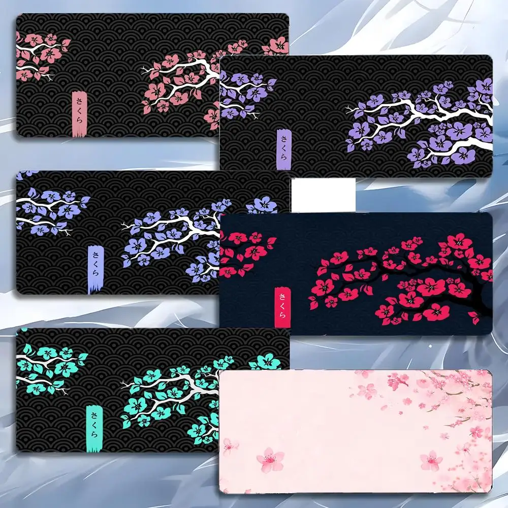 Flower Beautiful Sakura Mauspad, großes Gaming-Mauspad mit LockEdge, verdickte PC-Tisch-Schreibtischunterlage